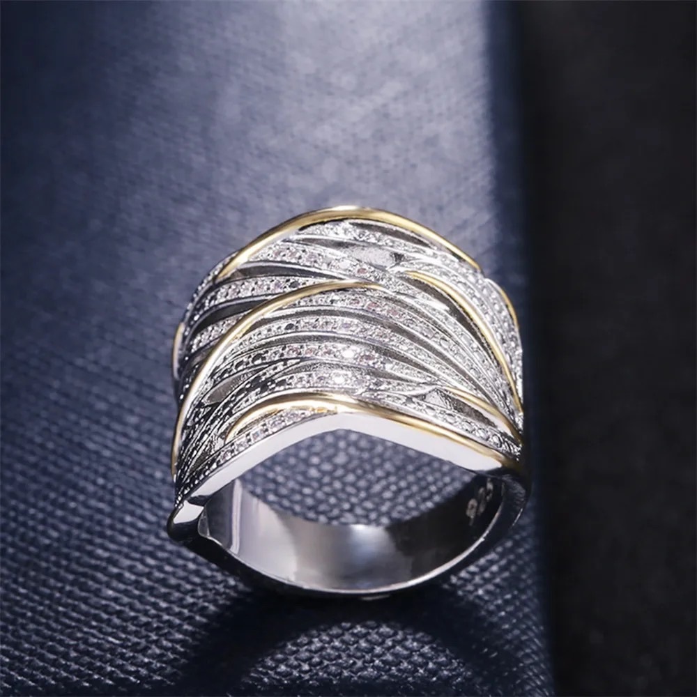New Luxury 925 Silver Stackable Diamond Ring - Picture 6 of 6